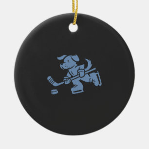 Hund-Silhouette Golden Retriever Labrador Hockey  Keramik Ornament