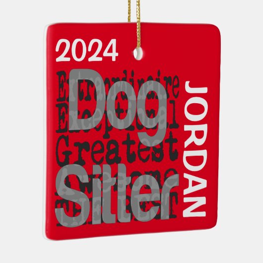 Hund Sitter Extraordinaire CUSTOM Keramikornament (Rechts)