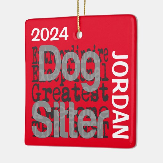Hund Sitter Extraordinaire CUSTOM Keramikornament (Links)
