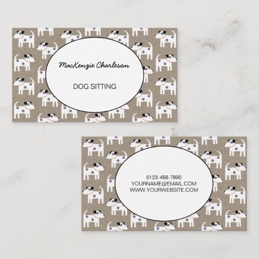 Hund Sitting Jack Russell Terrier Brown Paper Visitenkarte (Vorne/Hinten)
