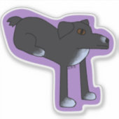 Hund sitzt seltsam Aufkleber (Vorderseite)