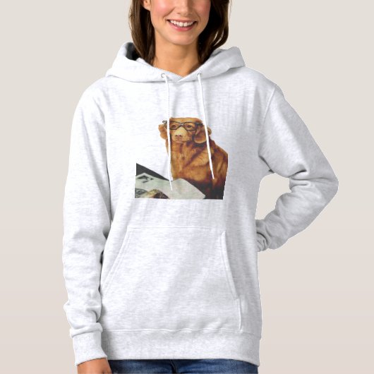 Hund sitzt vor einer Zeitschrift Hoodie (Vorderseite)