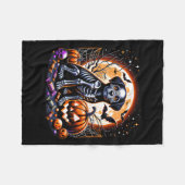 Hund-Skelett Halloween Fleecedecke (Vorderseite (Horizontal))