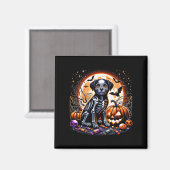 Hund-Skelett Halloween Magnet (Vorderseite/Rückseite)