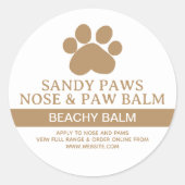 Hund Small Business hausgemachte PAW BALM Runder Aufkleber (Vorderseite)