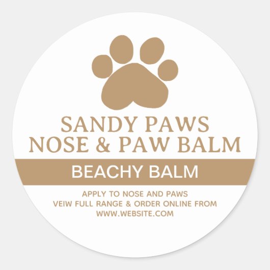 Hund Small Business hausgemachte PAW BALM Runder Aufkleber (Vorderseite)