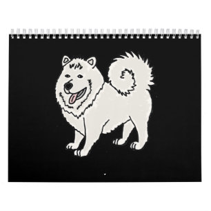 Hund  Smilenofen Funny Samoyed Husky Cartoon Kalender