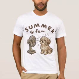 Hund Sommer Spaß Retro Fan Cartoon T-Shirt