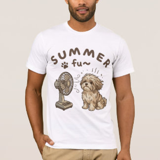 Hund Sommer Spaß Retro Fan Cartoon T-Shirt