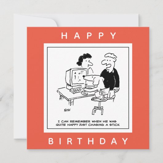 Hund spielen eines Computerspiels-Cartoon Karte (Vorderseite)