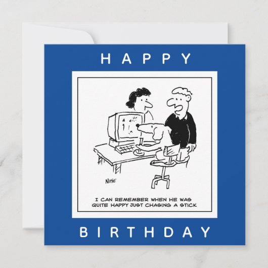 Hund spielen eines Computerspiels-Cartoon Karte (Vorderseite)