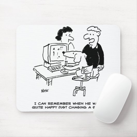 Hund spielt an einem Computer Mousepad (Mit Mouse)