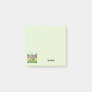 Hund spielt Fußball Personalisieren Post-it Klebezettel