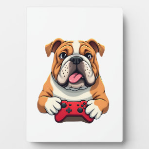 Hund spielt Videospiele (6) Fotoplatte