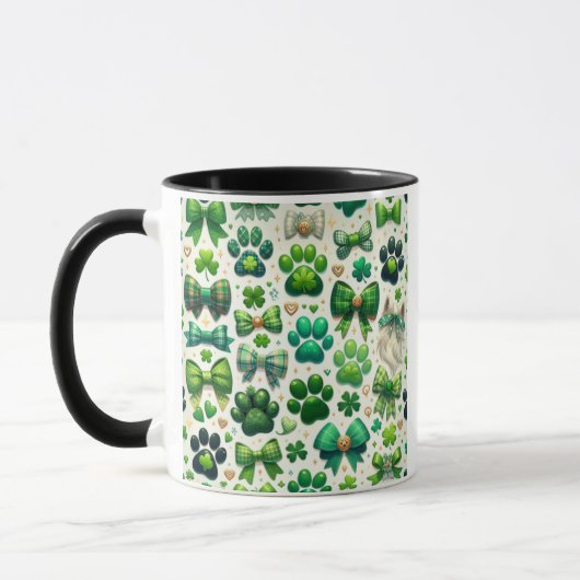 Hund St Patrick's Day Tasse, Hunde Paw Tasse, Hund Tasse (Links)