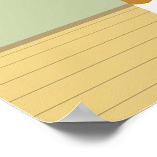 Hund starrt auf Kreidebrett Poster (Ecke)