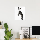 Hund stehend auf zwei Beinen mit Kamera Poster (Heimbüro)