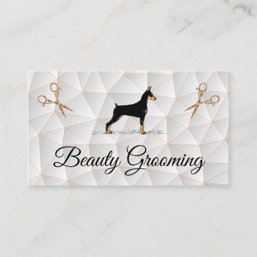 Hund Stehend | Vintage Schere Visitenkarte (Vorderseite)