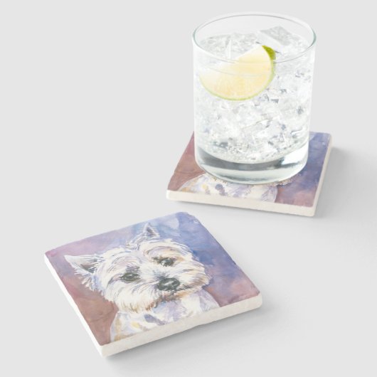 Hund Steinuntersetzer (Seitenansicht)