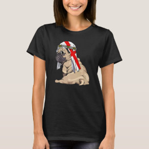 Hund Süßer Mops Retro England-Flagge Stolz T-Shirt