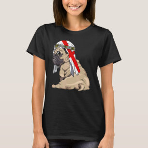 Hund Süßer Mops Retro England-Flagge Stolz T-Shirt