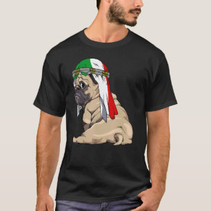Hund Süßer Mops Retro Italia-Flagge Stolz T-Shirt