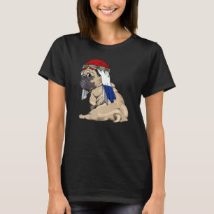Hund Süßer Mops Retro Niederlande-Flagge Stolz T-Shirt