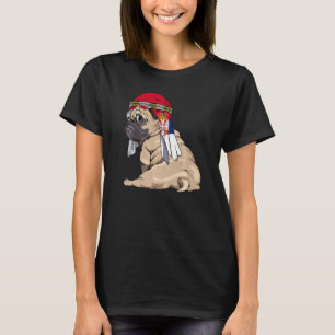 Hund Süßer Mops Retro Serbien Flagge Stolz T-Shirt
