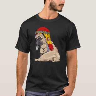 Hund Süßer Mops Retro Spanien Flagge Stolz T-Shirt