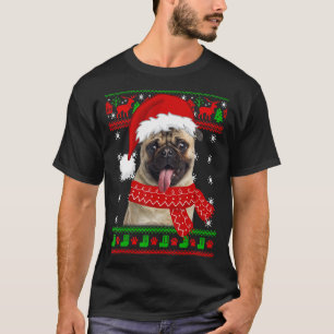 Hund Süßer Mops Santa Hut hässlicher Weihnachtspul T-Shirt