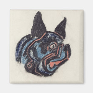 Hund T35228 (Pastell auf Papier) Magnet