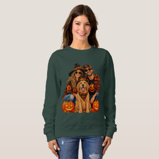Hund-T-Shirt Retro Golden Retriever Halloween Sweatshirt