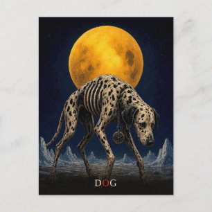 Hund Taschenuhr gothic Surreal Postkarte