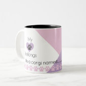 Hund Tasse Mein Herz gehört zu einem Corgi Modern (Vorderseite Links)