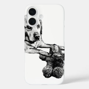 Hund & Teddy Künstlerische Handyhülle iPhone 16 Hülle