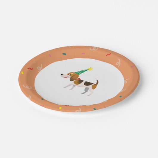Hund Themed Geburtstagsparty Teller (Schrägansicht)