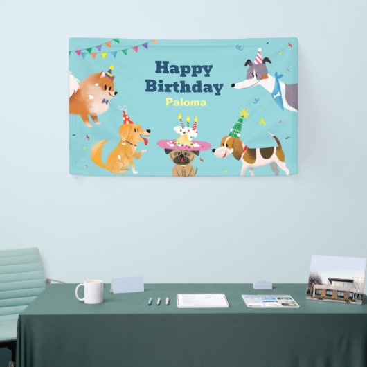 Hund Themed Happy Birthday Banner (Messeveranstaltung)