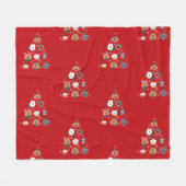 Hund Themed Red Christmas Pet Fleecedecke (Vorderseite (Horizontal))
