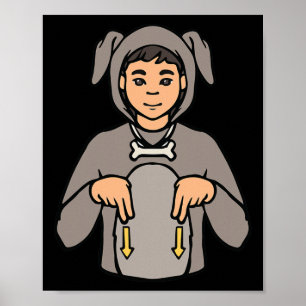 Hund Tier ASL Handgeste Schwerhörig Hörverlust Bew Poster