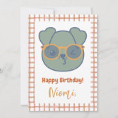 Hund Tier Geburtstag Hund Hearts Gingham Muster Feiertagskarte (Vorderseite)