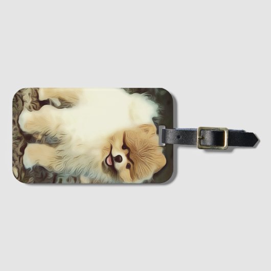 Hund, Tier, Welpe Gepäckanhänger (Vorderseite (Horizontal))