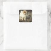 Hund, Tier, Welpe Quadratischer Aufkleber (Tasche)