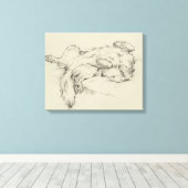 Hund Tired Leinwanddruck (Insitu (Holzboden))