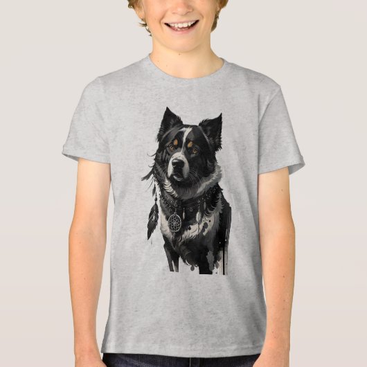Hund, Träumer, Amulet, Talisman, Tri-Blend Shirt (Vorderseite)