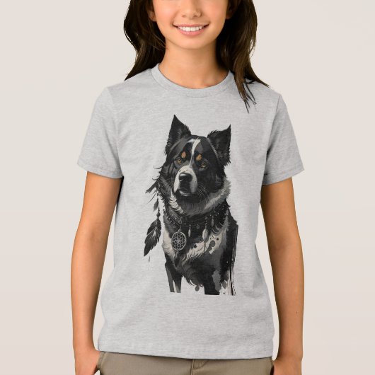 Hund, Träumer, Amulet, Talisman, Tri-Blend Shirt (Vorderseite)