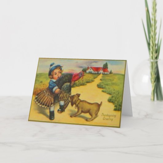 Hund & Türkei Feiertagskarte (Vorderseite)