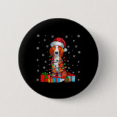 Hund Ugly Xmas Lights Santa American Foxhound Hund Button (Vorderseite)
