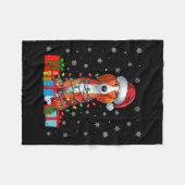 Hund Ugly Xmas Lights Santa American Foxhound Hund Fleecedecke (Vorderseite (Horizontal))