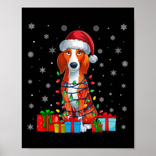 Hund Ugly Xmas Lights Santa American Foxhound Hund Poster