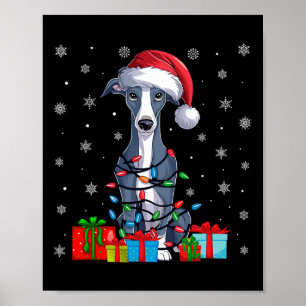 Hund Ugly Xmas Lights Santa Italian Greyhound Hund Poster